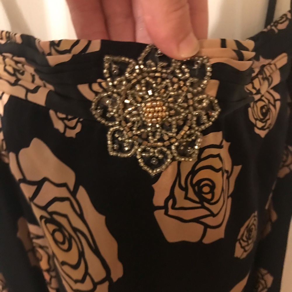 Black and gold cocktail dress